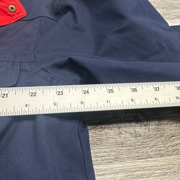 Vintage 90s Eddie Bauer Blue Men L Zip Up Wool Blanket Lined Mountain Chore Coat - Picture 5 of 7